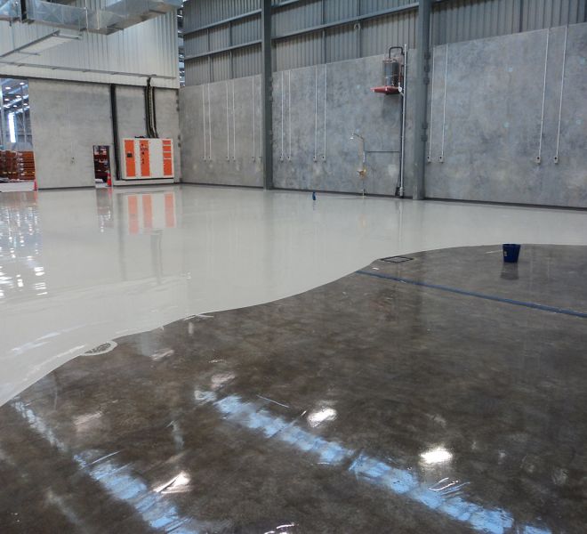Foodstuffs Distribution Center acid resistant flooring to forklift bay